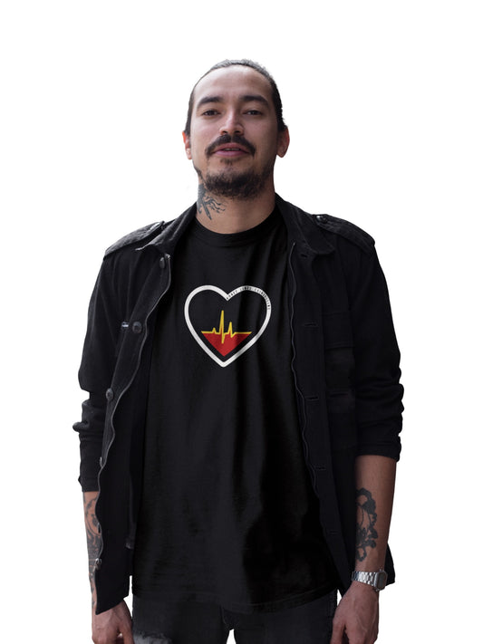 Aboriginal flag heart t-shirt