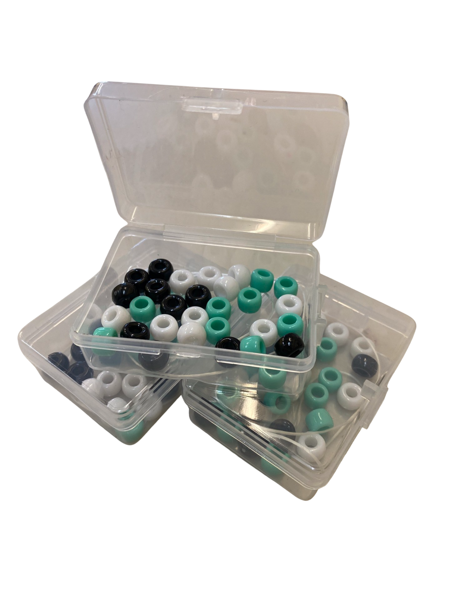 Teal Blue, White and Black Bead Kit (Port Power Colours)