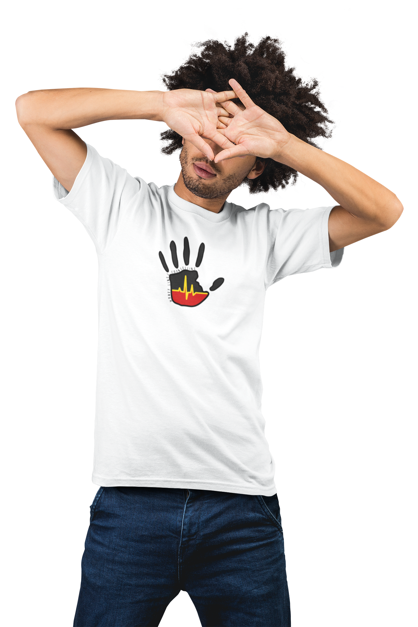 Aboriginal Flag Heart, Murra (Hand) Tee