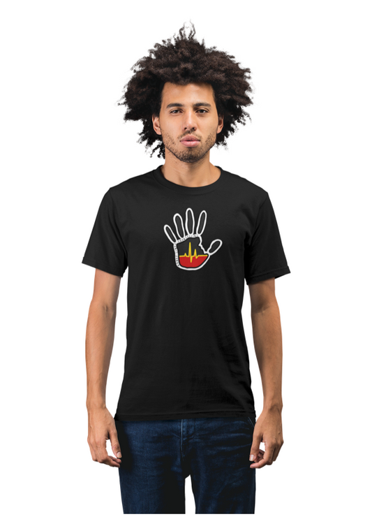 Aboriginal Flag Heart, Murra (Hand) Tee