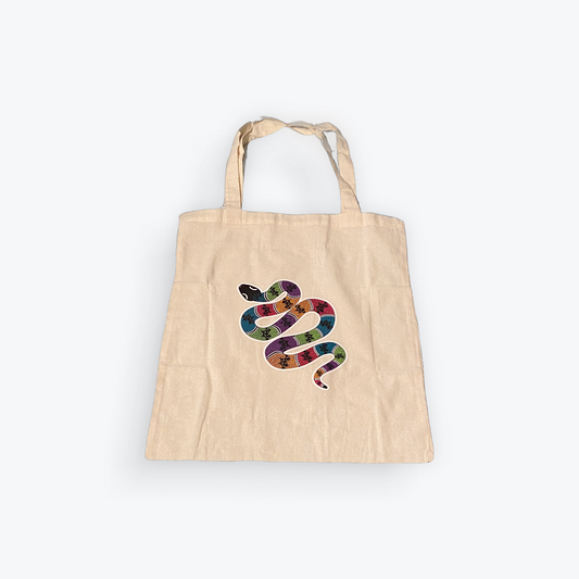 Rainbow Snake Tote Bags